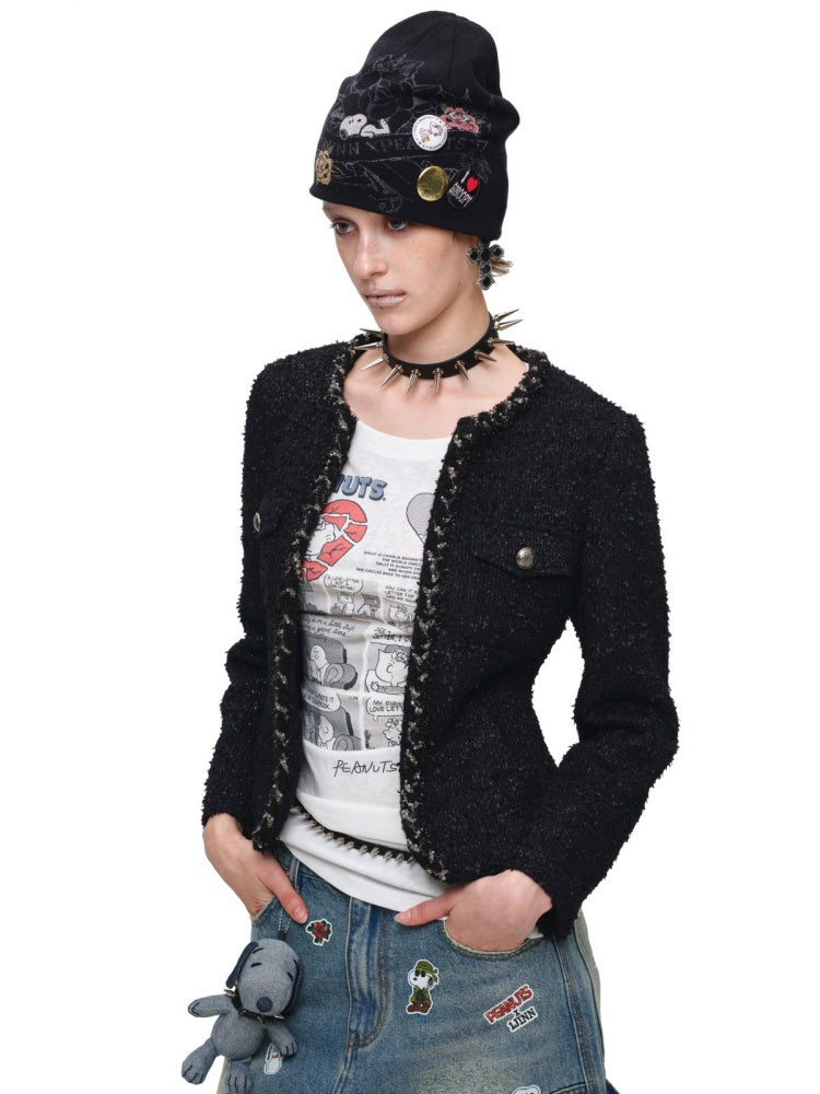 Heavyweight Woven Set Short Three-Quarter Sleeve Jacket Faux Two-Piece Shorts【s0000018134】