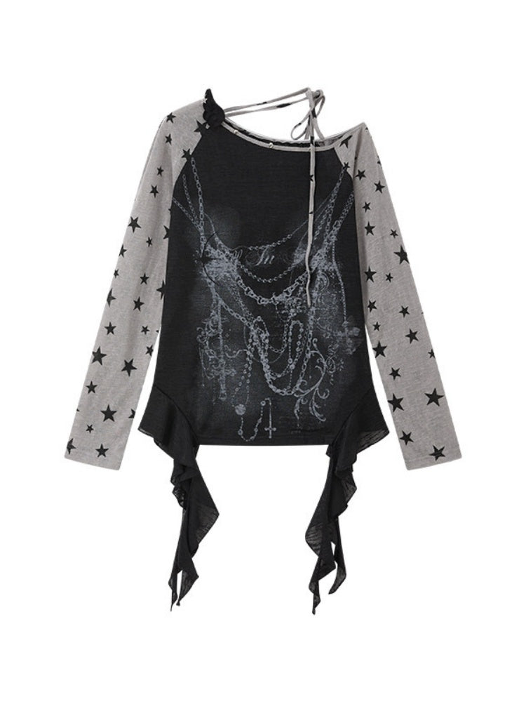Cover-Up Sun-Protective Cross-Shoulder Base Layer Thin Long-sleeve Tops 【s0000018150】