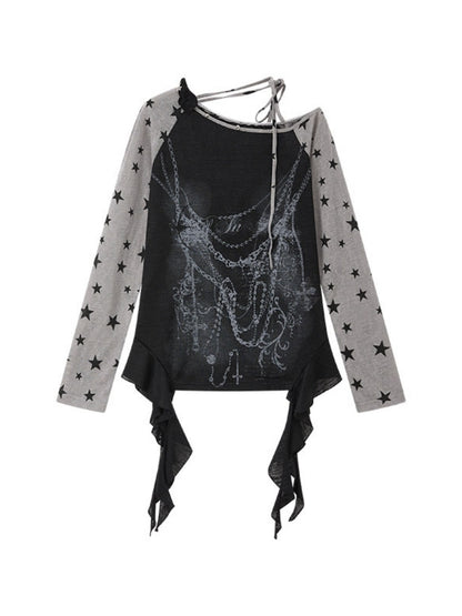 Cover-Up Sun-Protective Cross-Shoulder Base Layer Thin Long-sleeve Tops 【s0000018150】