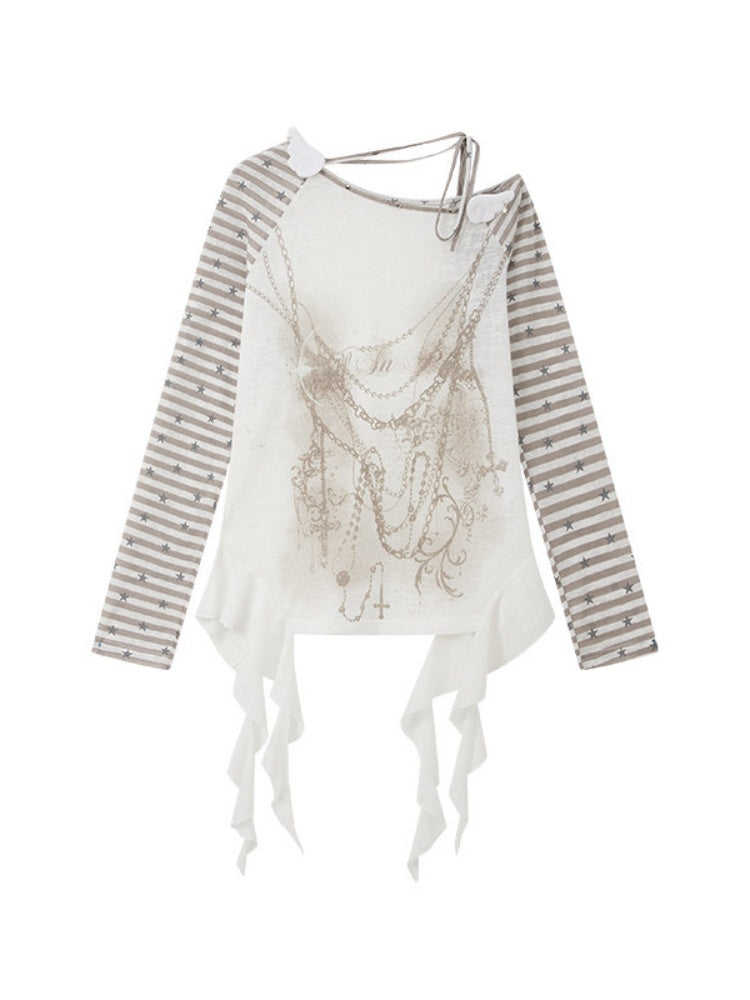 Cover-Up Sun-Protective Cross-Shoulder Base Layer Thin Long-sleeve Tops 【s0000018150】