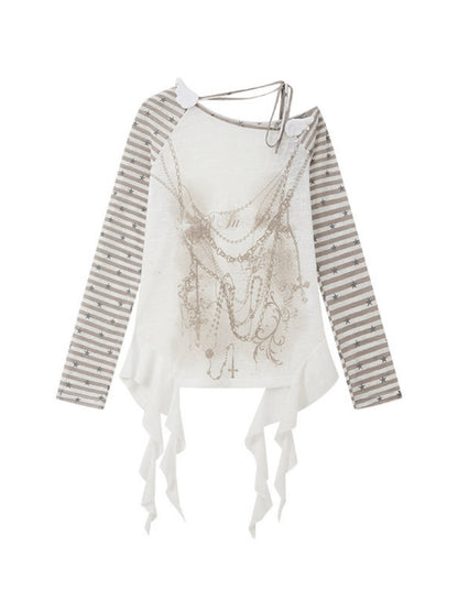 Cover-Up Sun-Protective Cross-Shoulder Base Layer Thin Long-sleeve Tops 【s0000018150】