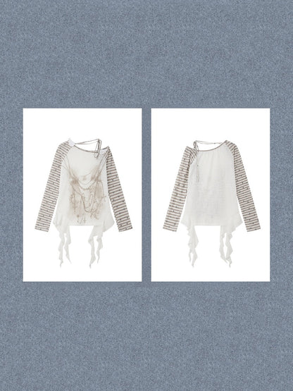 Cover-Up Sun-Protective Cross-Shoulder Base Layer Thin Long-sleeve Tops 【s0000018150】
