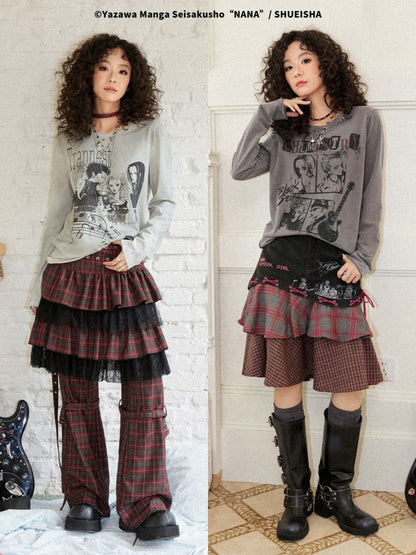 Chemical Girl × NANA Collaboration  Rock Band Prints Loose Long-Sleeve T-Shirt【s0000018155】