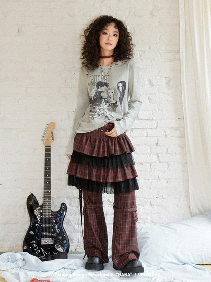 Chemical Girl × NANA Collaboration  Rock Band Prints Loose Long-Sleeve T-Shirt【s0000018155】