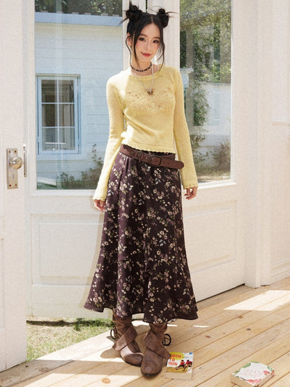 Butterfly Dream Echo Vintage Flared Sleeve Handmade Crochet Sweater【s0000018161】