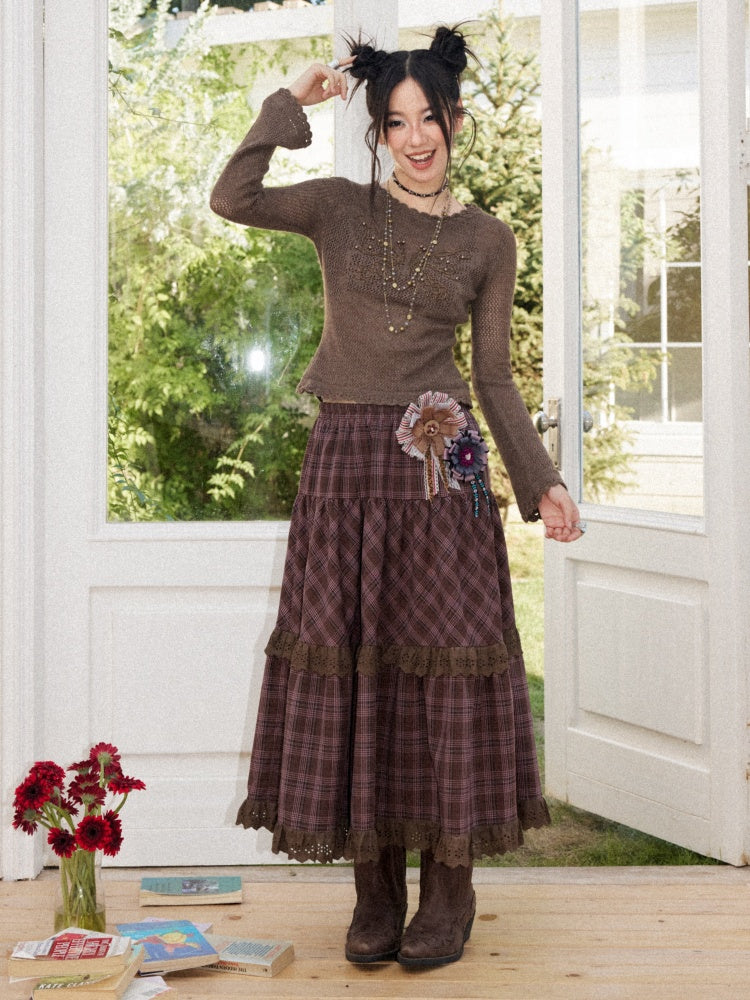 Butterfly Dream Echo Vintage Flared Sleeve Handmade Crochet Sweater【s0000018161】