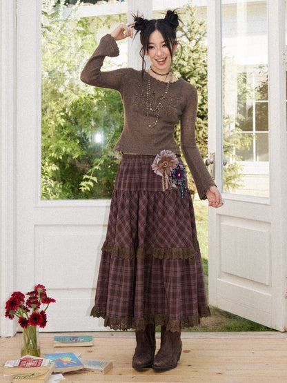 Butterfly Dream Echo Vintage Flared Sleeve Handmade Crochet Sweater【s0000018161】