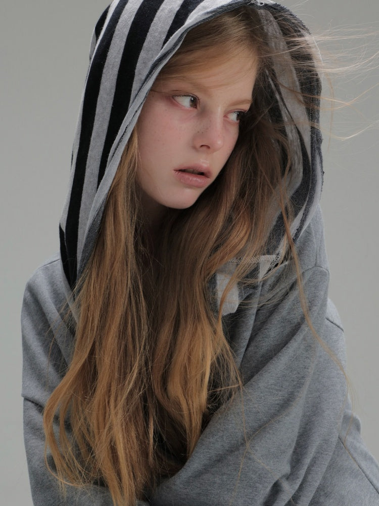 Oversized Striped Patchwork Drop Shoulder Pullover【s0000018385】