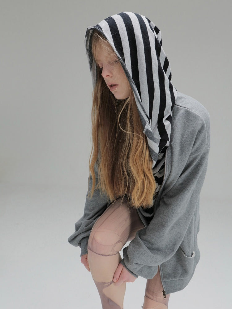 Oversized Striped Patchwork Drop Shoulder Pullover【s0000018385】