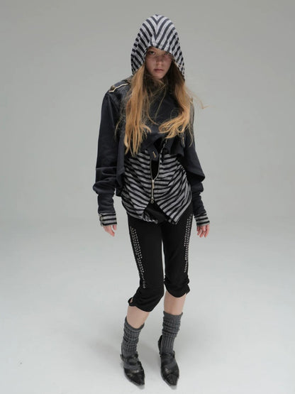 Capri Base Metal Rhinestone Base Slim Fit Fencing Stretch Pants【s0000018386】