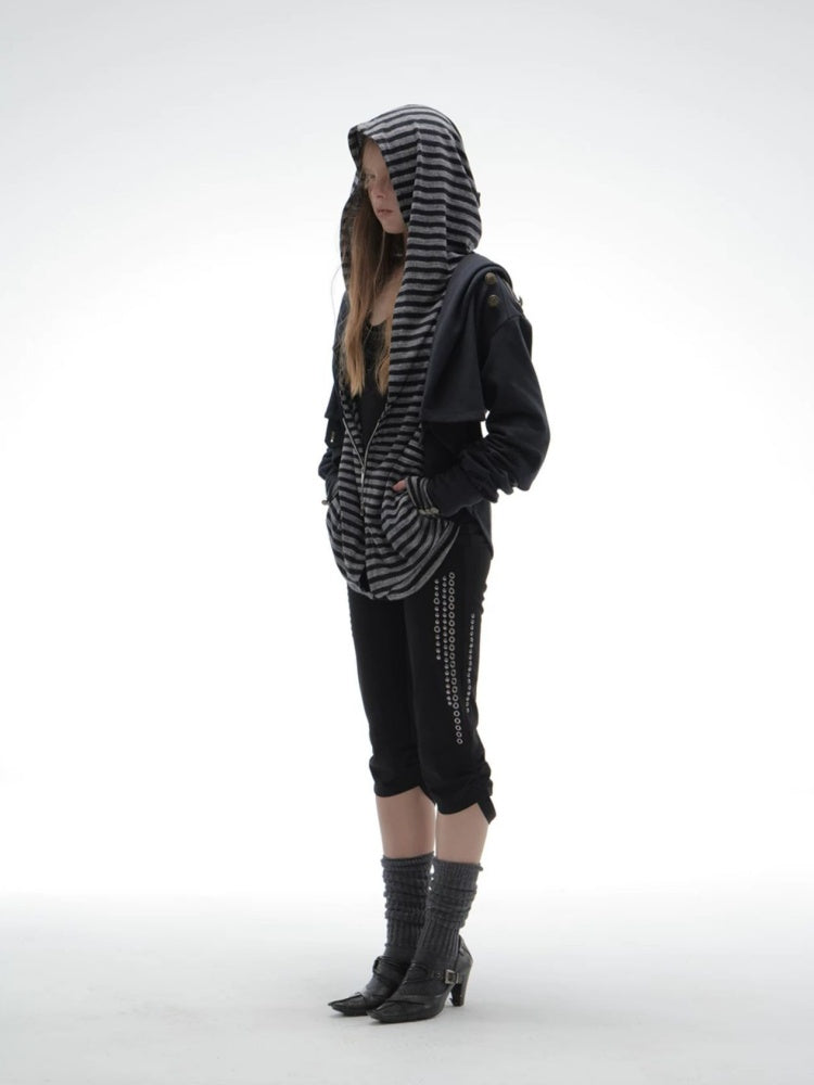 Capri Base Metal Rhinestone Base Slim Fit Fencing Stretch Pants【s0000018386】