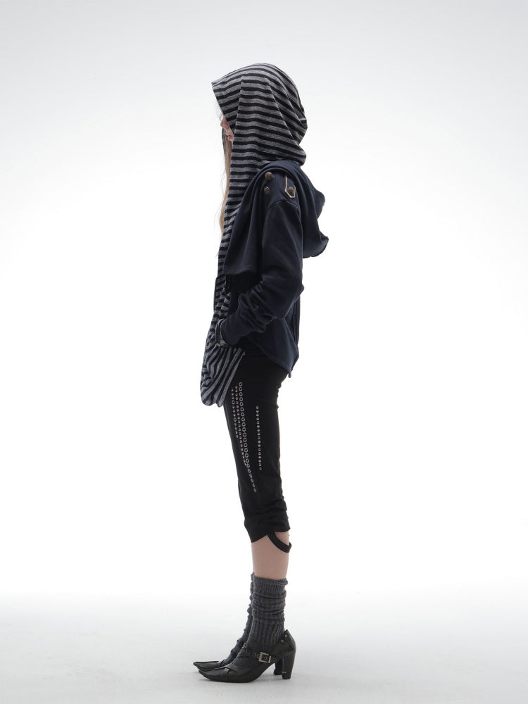 Capri Base Metal Rhinestone Base Slim Fit Fencing Stretch Pants【s0000018386】