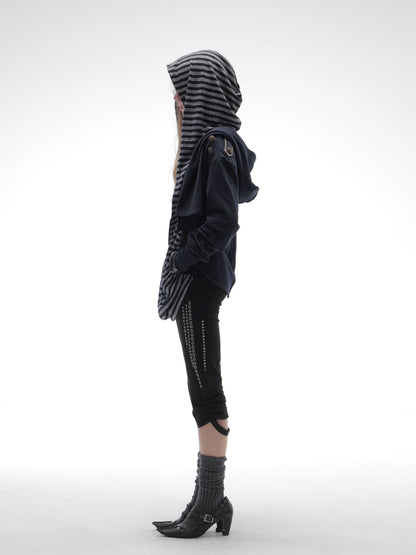 Capri Base Metal Rhinestone Base Slim Fit Fencing Stretch Pants【s0000018386】