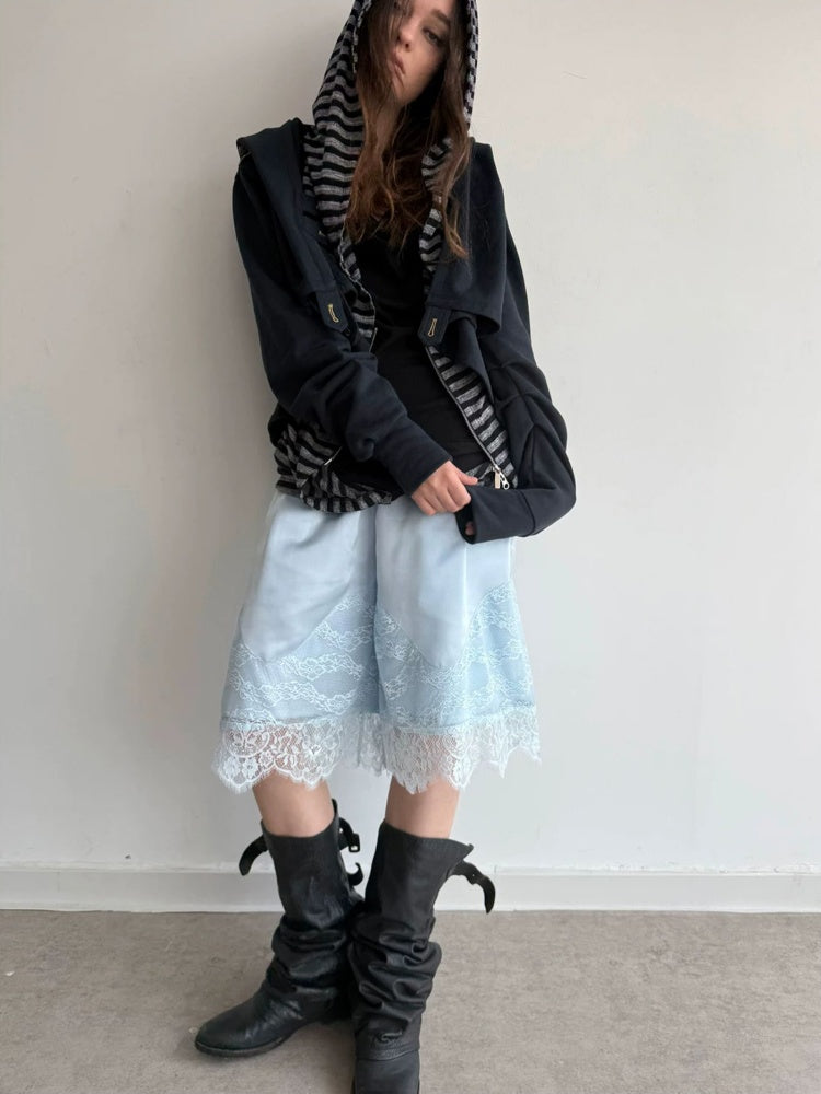 Hooded Asymmetrical Wandering Short Cape Sweatshirt Jacket【s0000018387】