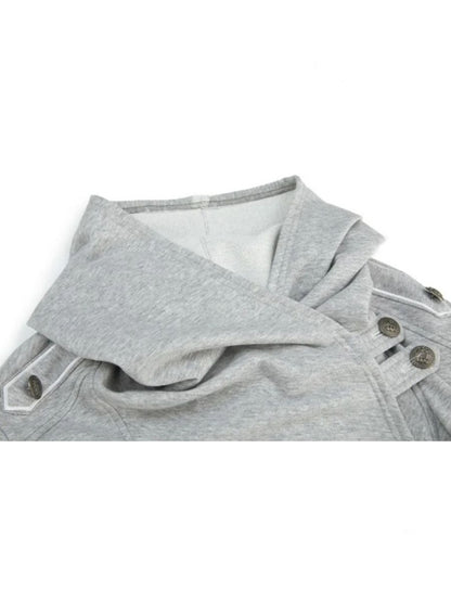 Hooded Asymmetrical Wandering Short Cape Sweatshirt Jacket【s0000018387】