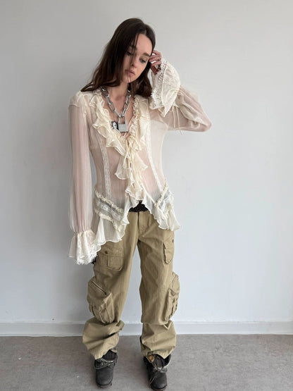 Washable Cotton 3D Straight-Leg Functional Pocket Gardener Workwear Pants【s0000018388】
