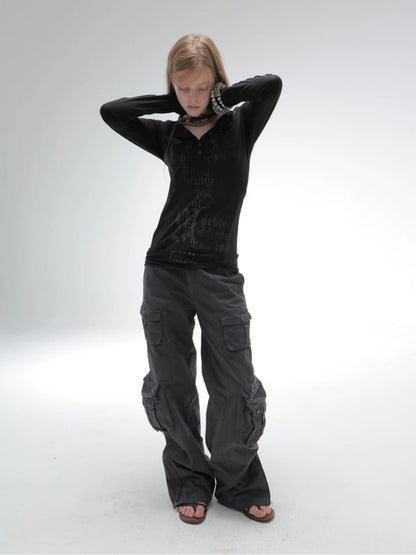 Washable Cotton 3D Straight-Leg Functional Pocket Gardener Workwear Pants【s0000018388】