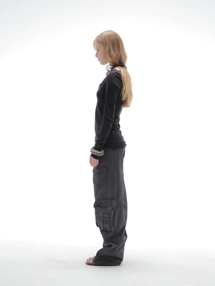 Washable Cotton 3D Straight-Leg Functional Pocket Gardener Workwear Pants【s0000018388】