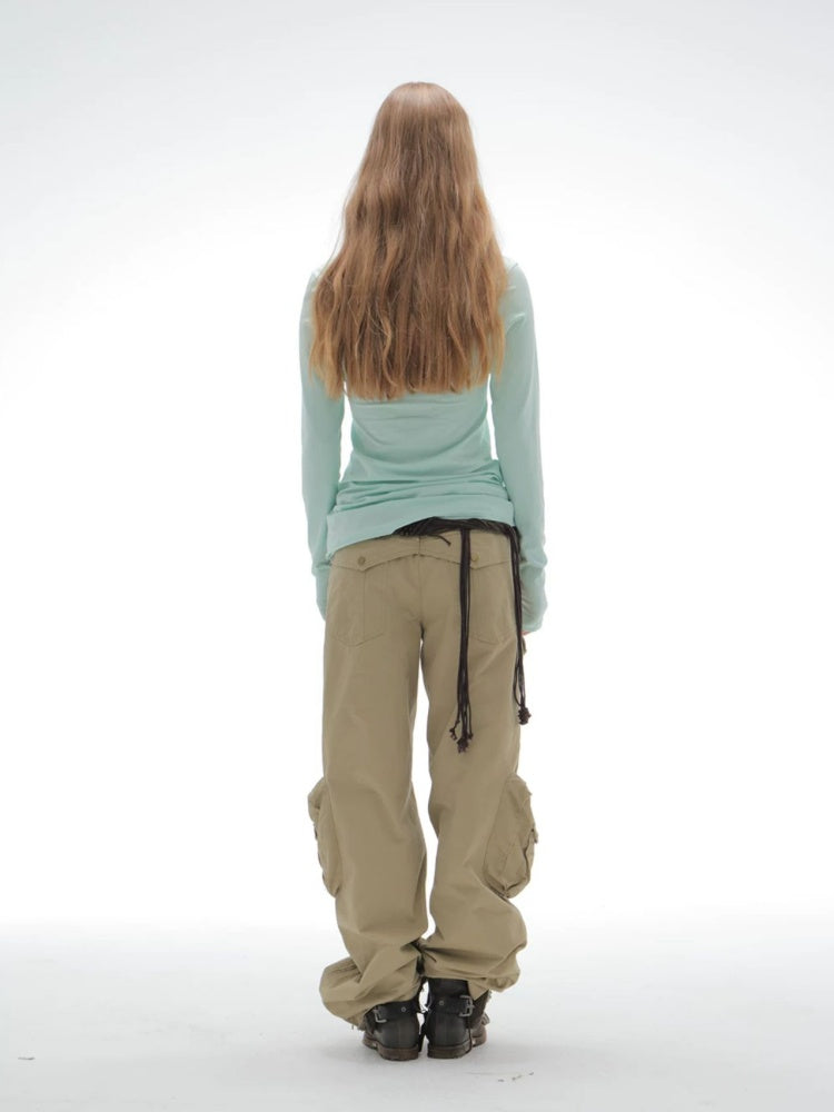 Washable Cotton 3D Straight-Leg Functional Pocket Gardener Workwear Pants【s0000018388】