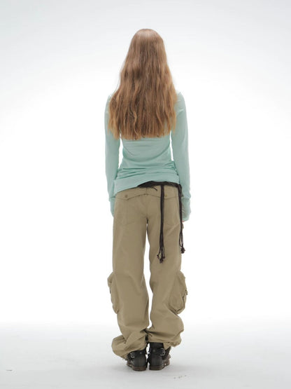 Washable Cotton 3D Straight-Leg Functional Pocket Gardener Workwear Pants【s0000018388】