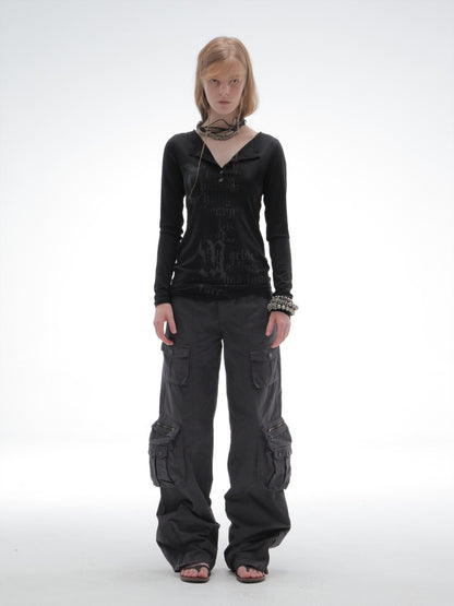 Washable Cotton 3D Straight-Leg Functional Pocket Gardener Workwear Pants【s0000018388】