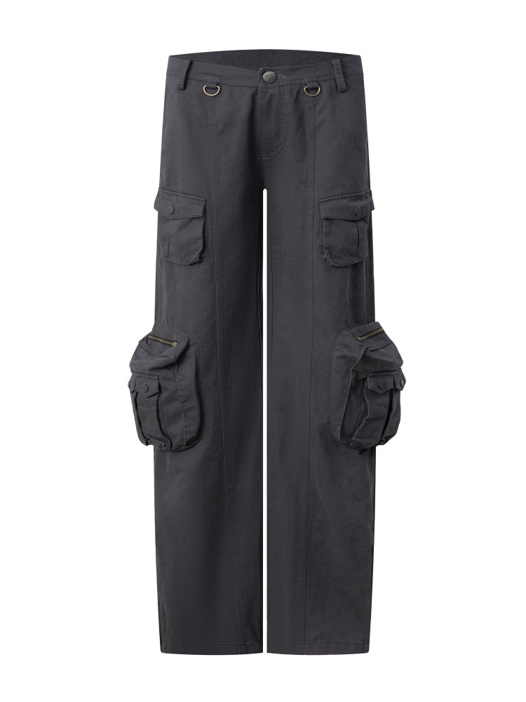 Washable Cotton 3D Straight-Leg Functional Pocket Gardener Workwear Pants【s0000018388】