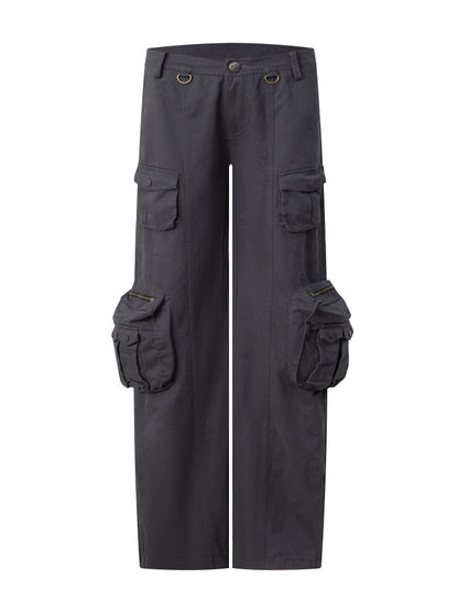 Washable Cotton 3D Straight-Leg Functional Pocket Gardener Workwear Pants【s0000018388】