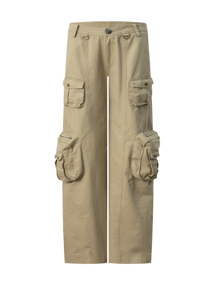 Washable Cotton 3D Straight-Leg Functional Pocket Gardener Workwear Pants【s0000018388】