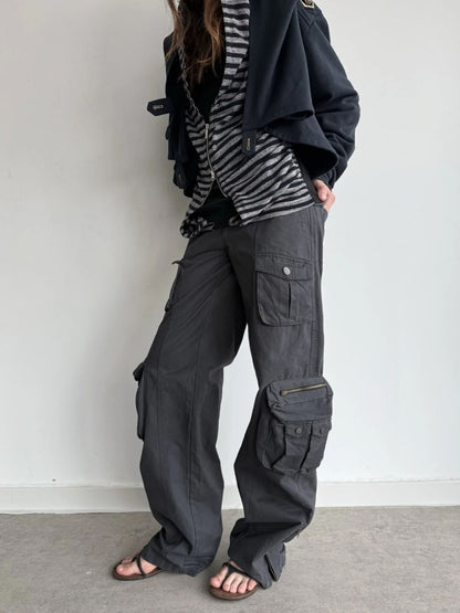 Washable Cotton 3D Straight-Leg Functional Pocket Gardener Workwear Pants【s0000018388】