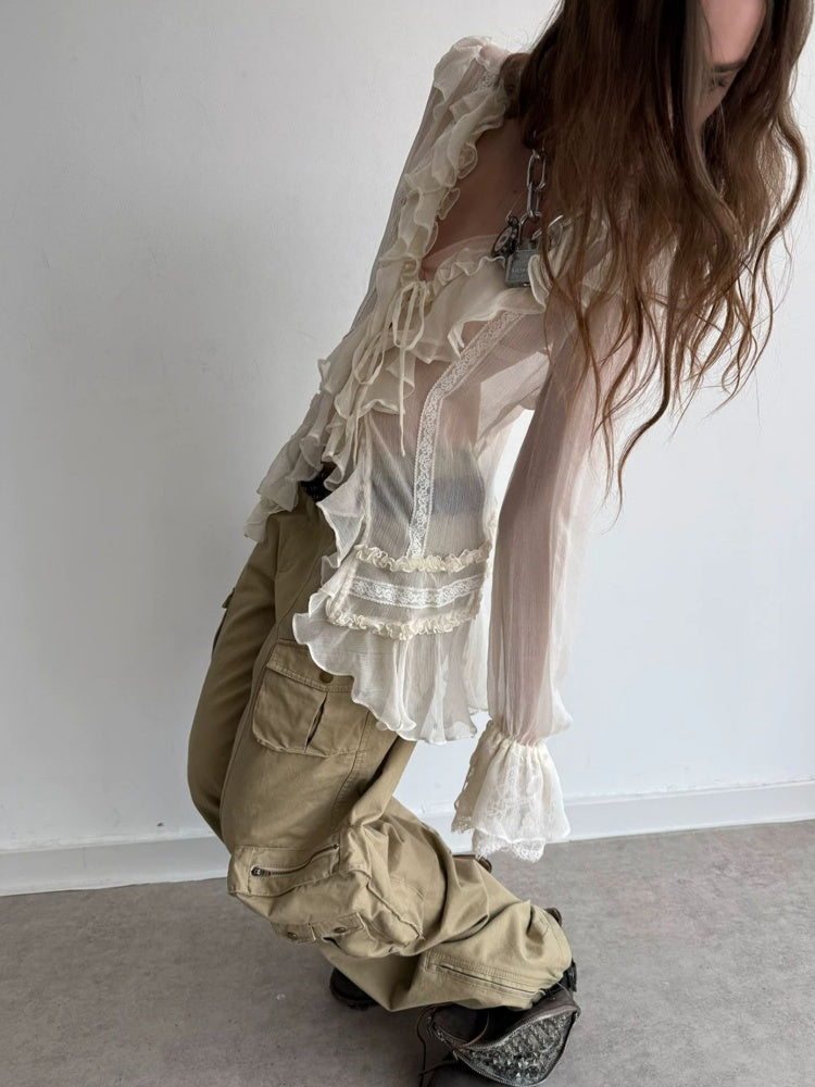 Washable Cotton 3D Straight-Leg Functional Pocket Gardener Workwear Pants【s0000018388】