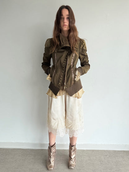 Satin Elastic Waist Lace Patchwork Loose Five-Quarter Shorts【s0000018393】