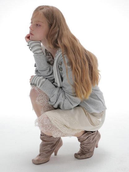 Satin Elastic Waist Lace Patchwork Loose Five-Quarter Shorts【s0000018393】