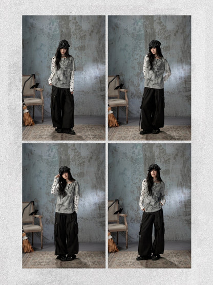 Fake Two-Piece Tie-Dye Raglan Long-Sleeve T-Shirt【s0000018405】