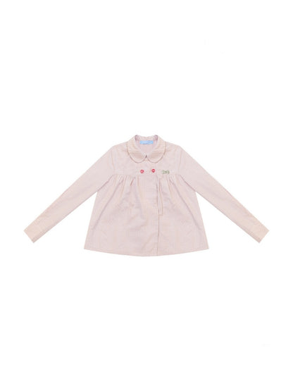 Vintage Lazy Preppy Style Doll Collar Slimming Plaid Shirt【s0000018422】