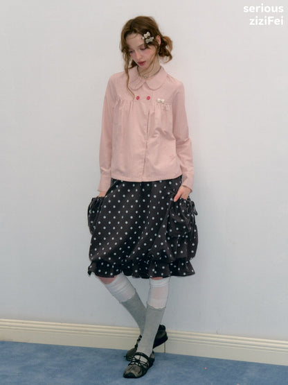 Vintage Lazy Preppy Style Doll Collar Slimming Plaid Shirt【s0000018422】