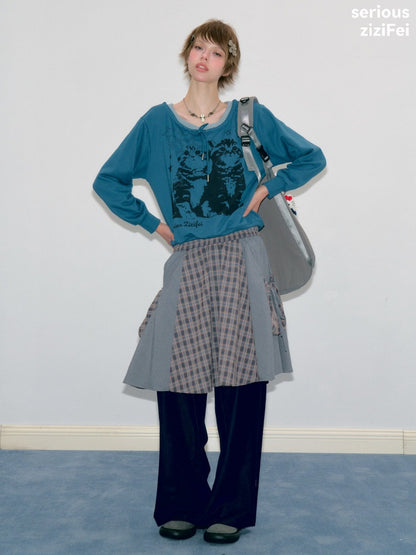 3D Bow Pocket High-waisted Slimming Navy Wide-Leg Workwear Casual Pants【s0000018437】