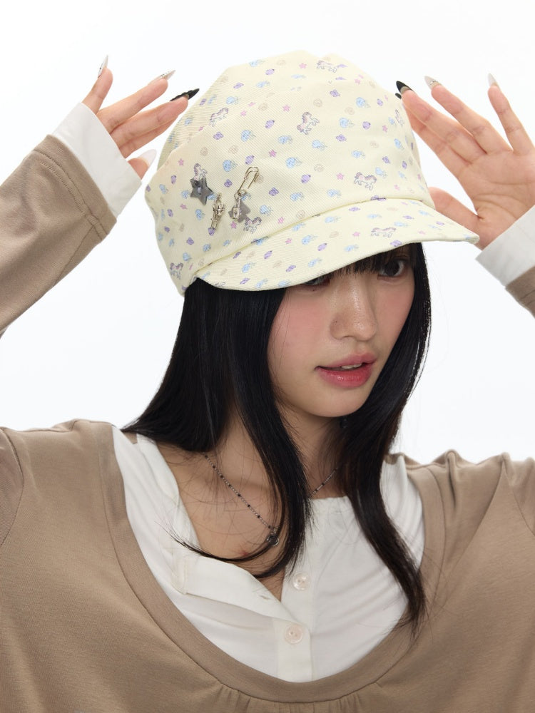 Pony Floral Denim Pile Cap【s0000018451】