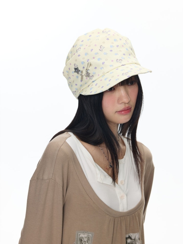 Pony Floral Denim Pile Cap【s0000018451】