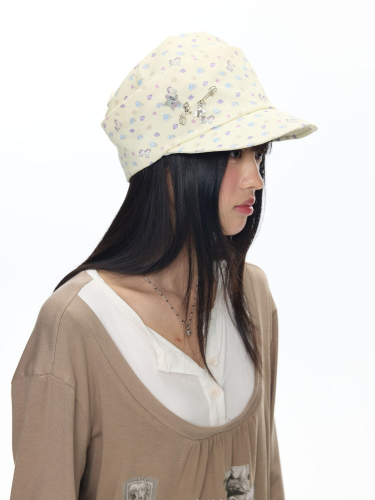 Pony Floral Denim Pile Cap【s0000018451】