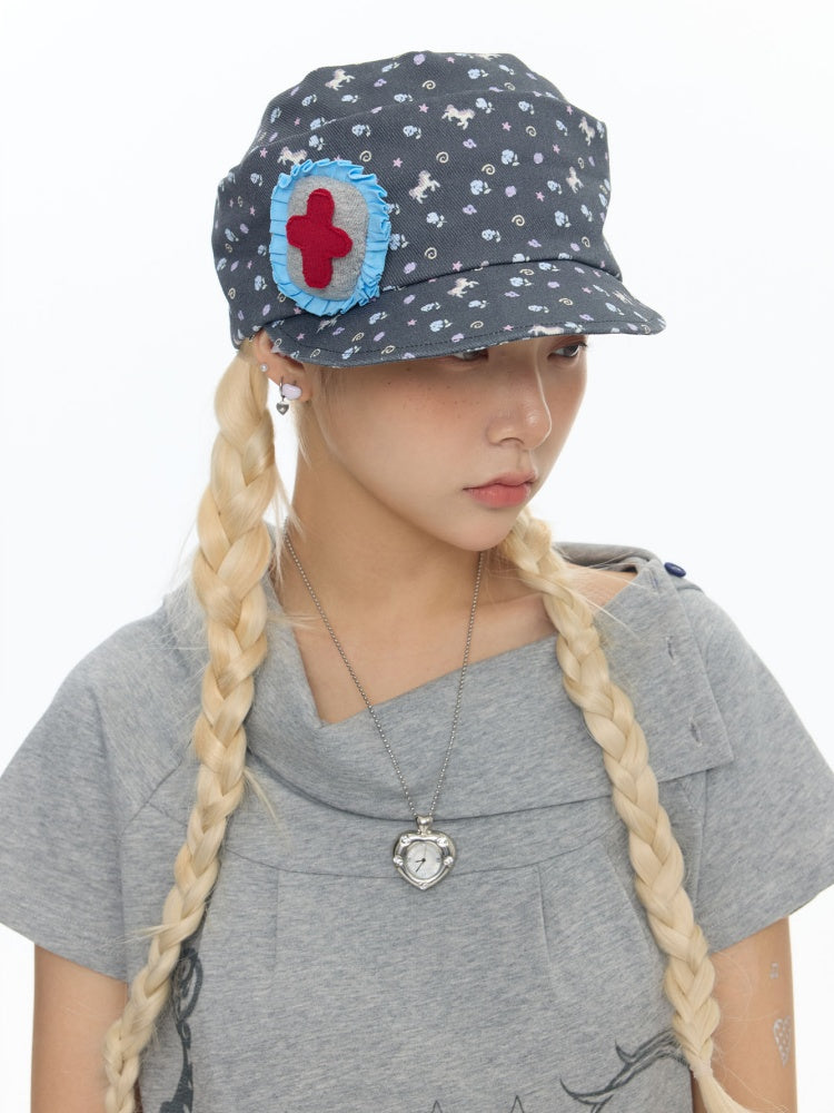 Pony Floral Denim Pile Cap【s0000018451】