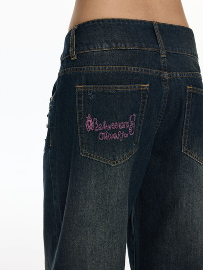 Washed Vintage Cat Whisker Denim Pants【s0000018453】
