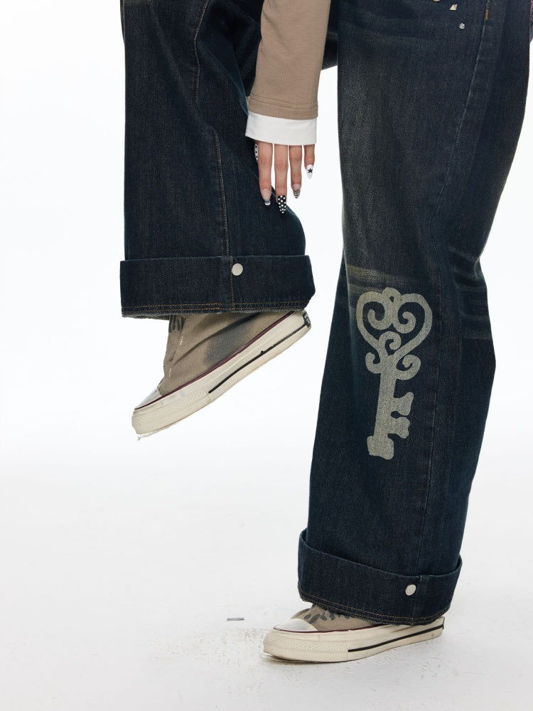 Washed Vintage Cat Whisker Denim Pants【s0000018453】