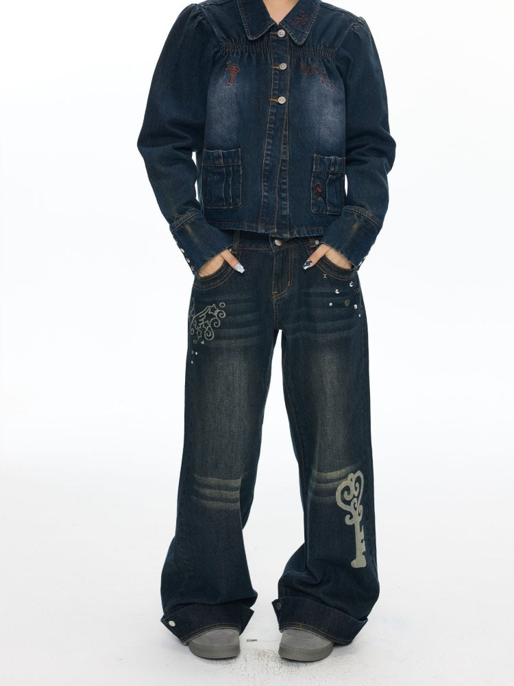 Washed Vintage Cat Whisker Denim Pants【s0000018453】