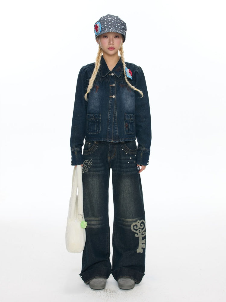 Washed Vintage Cat Whisker Denim Pants【s0000018453】