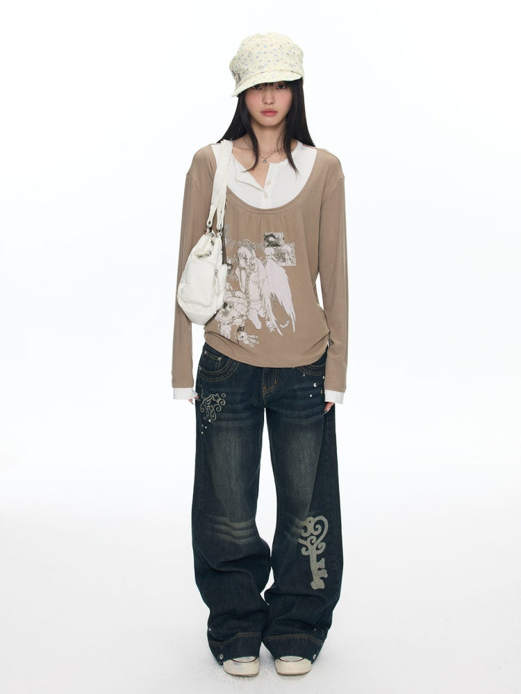 Washed Vintage Cat Whisker Denim Pants【s0000018453】