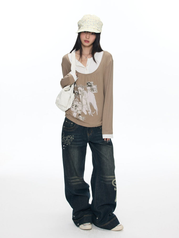Washed Vintage Cat Whisker Denim Pants【s0000018453】