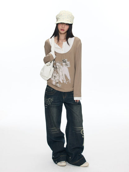 Washed Vintage Cat Whisker Denim Pants【s0000018453】