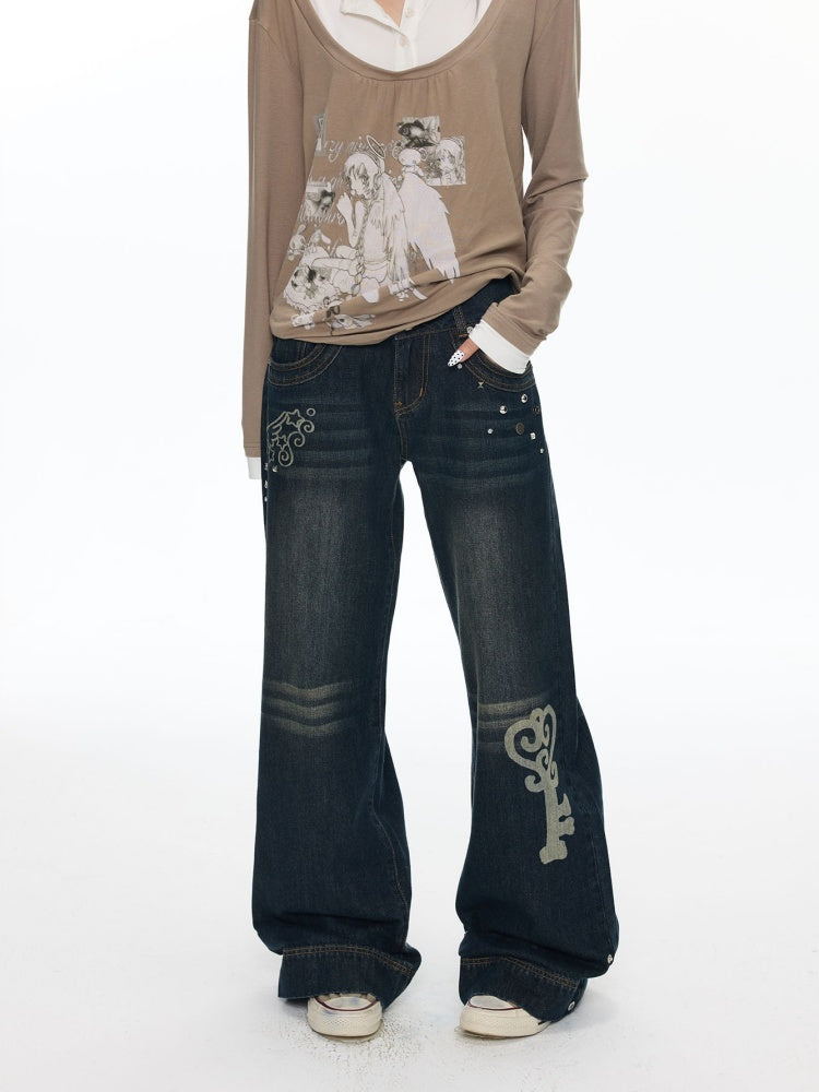 Washed Vintage Cat Whisker Denim Pants【s0000018453】