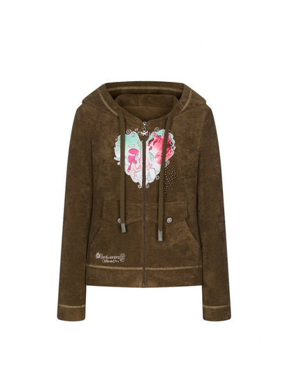 Angel Vortex Heart Embroidered Hoodie【s0000018456】