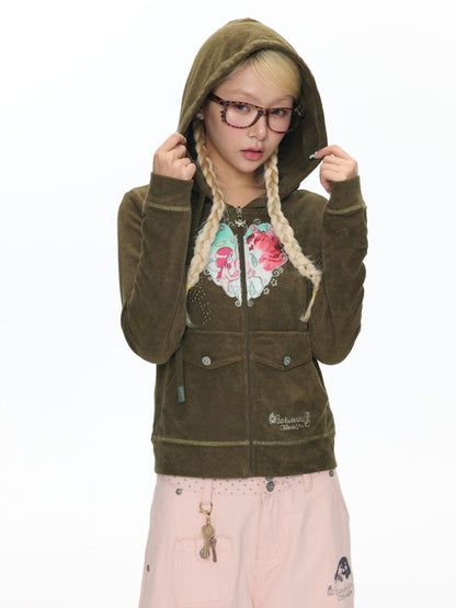 Angel Vortex Heart Embroidered Hoodie【s0000018456】